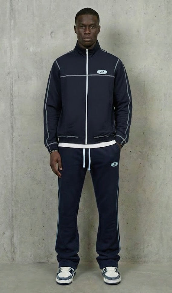 B Nylon Track Jacket - Navy – Benjart