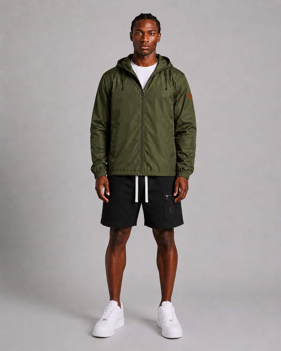 Benjart Reversible Tab Windbreaker - Khaki Green