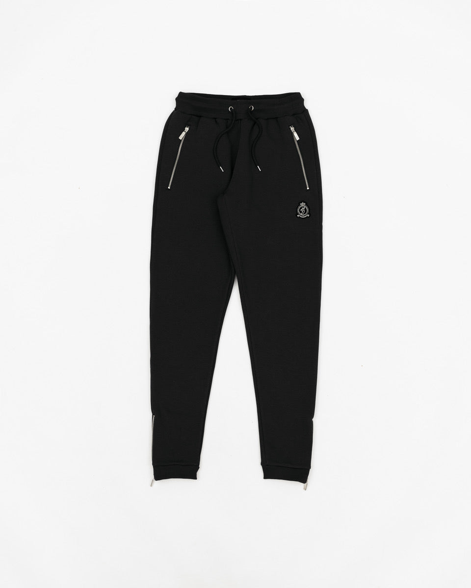 Benjart HRH Classic Zip Joggers in black, front view