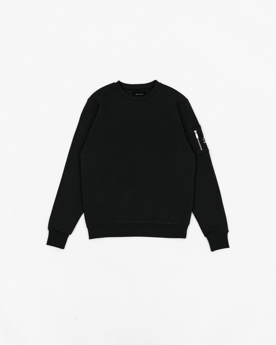 Benjart Chrome HRH Utility Sweatshirt in black, side view