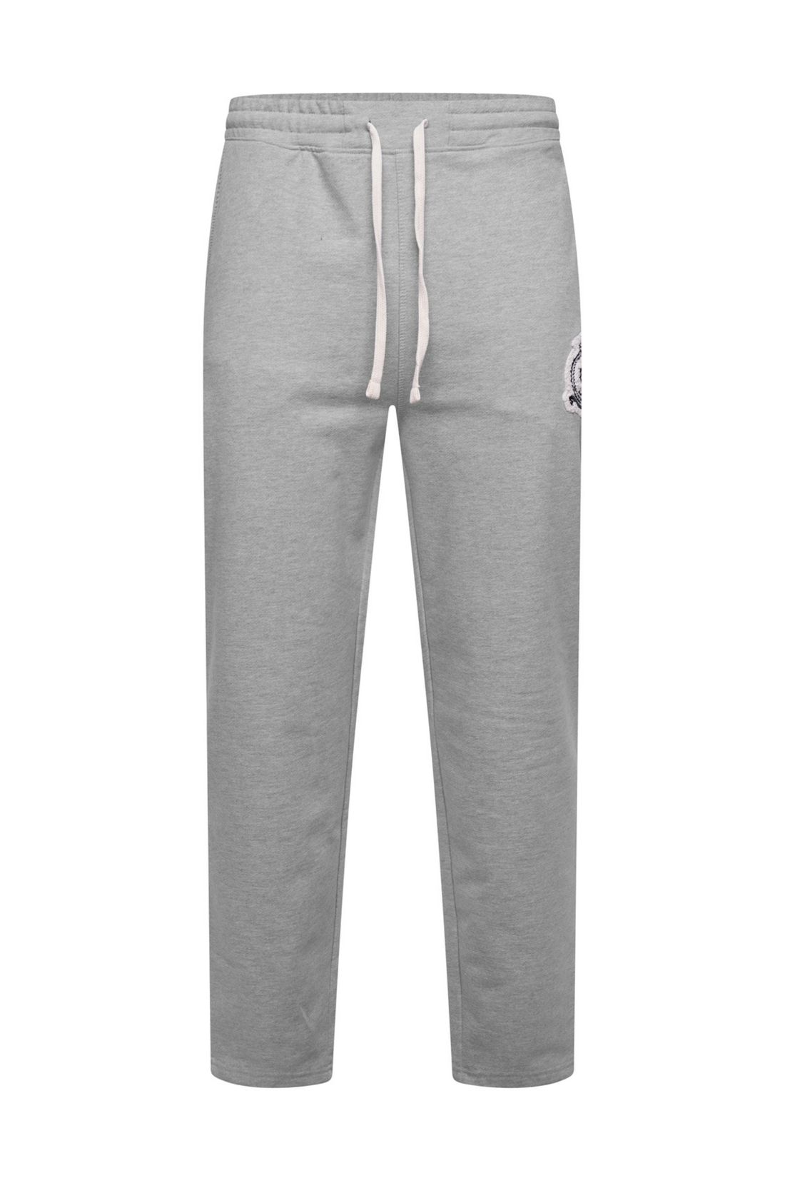 Benjart Chenille Badge Joggers in melange grey, side view