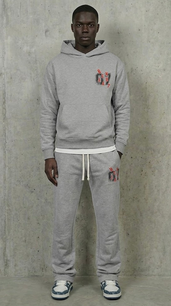 Benjart Scatter Joggers in grey, detail view