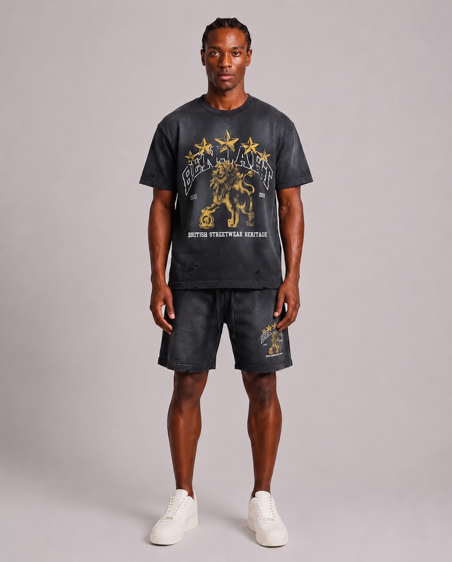 Benjart Heritage Lion Tee - Washed Black