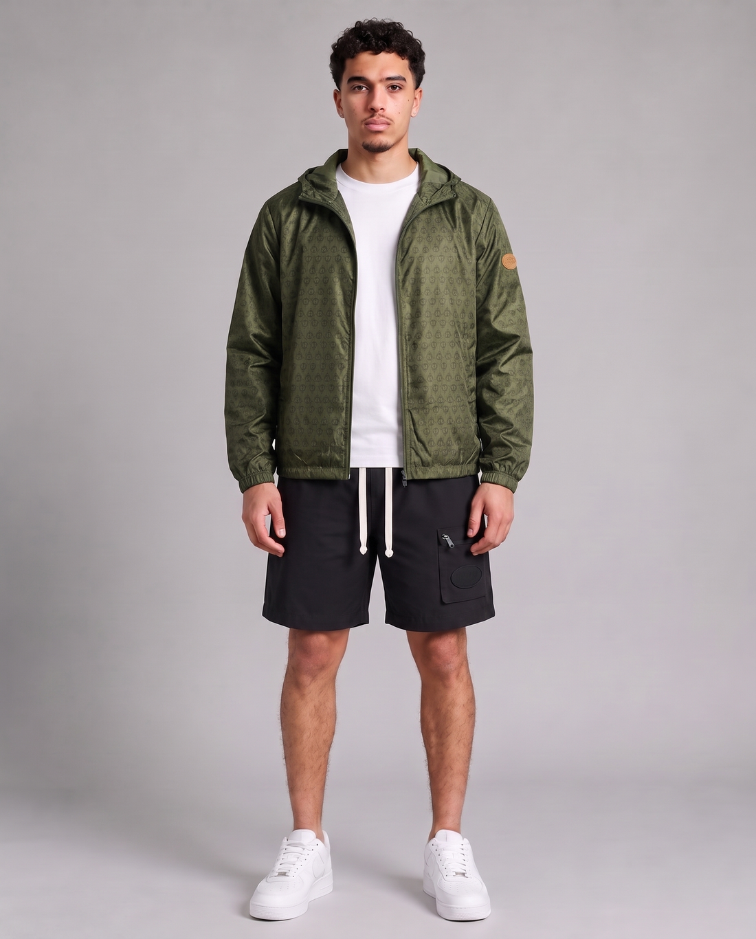 Benjart Reversible Tab Windbreaker - Khaki Green