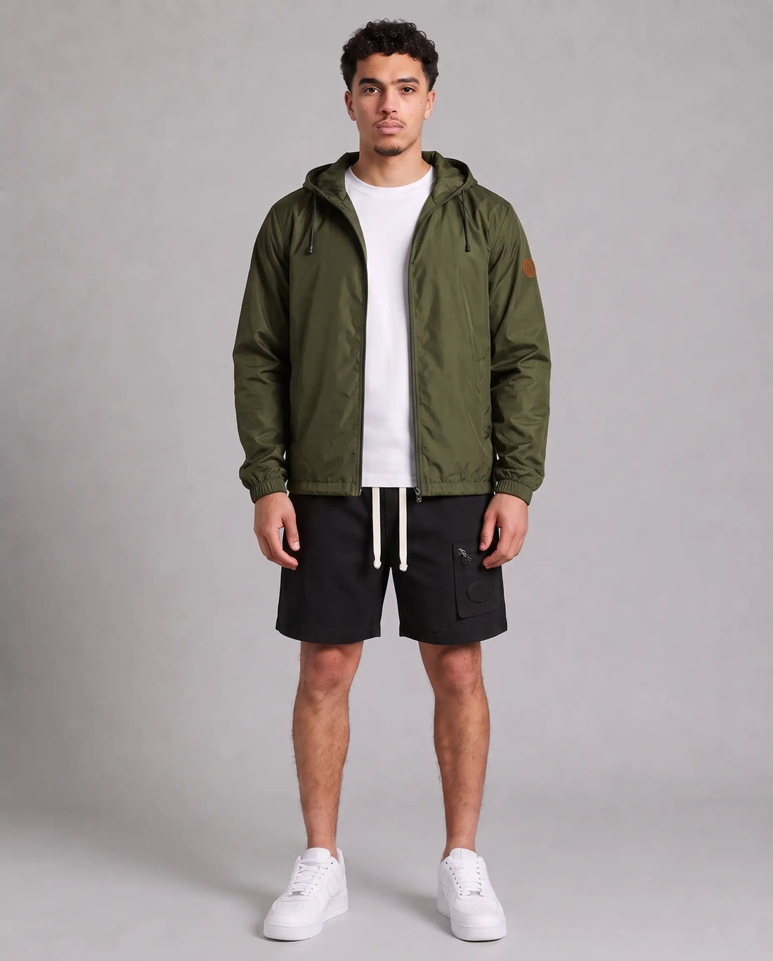 Benjart Reversible Tab Windbreaker - Khaki Green