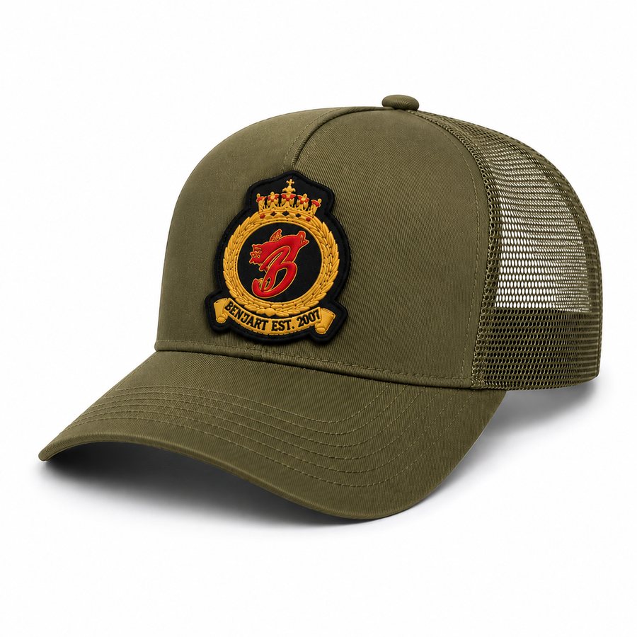 HRH Mesh Snapback Cap - Khaki Green