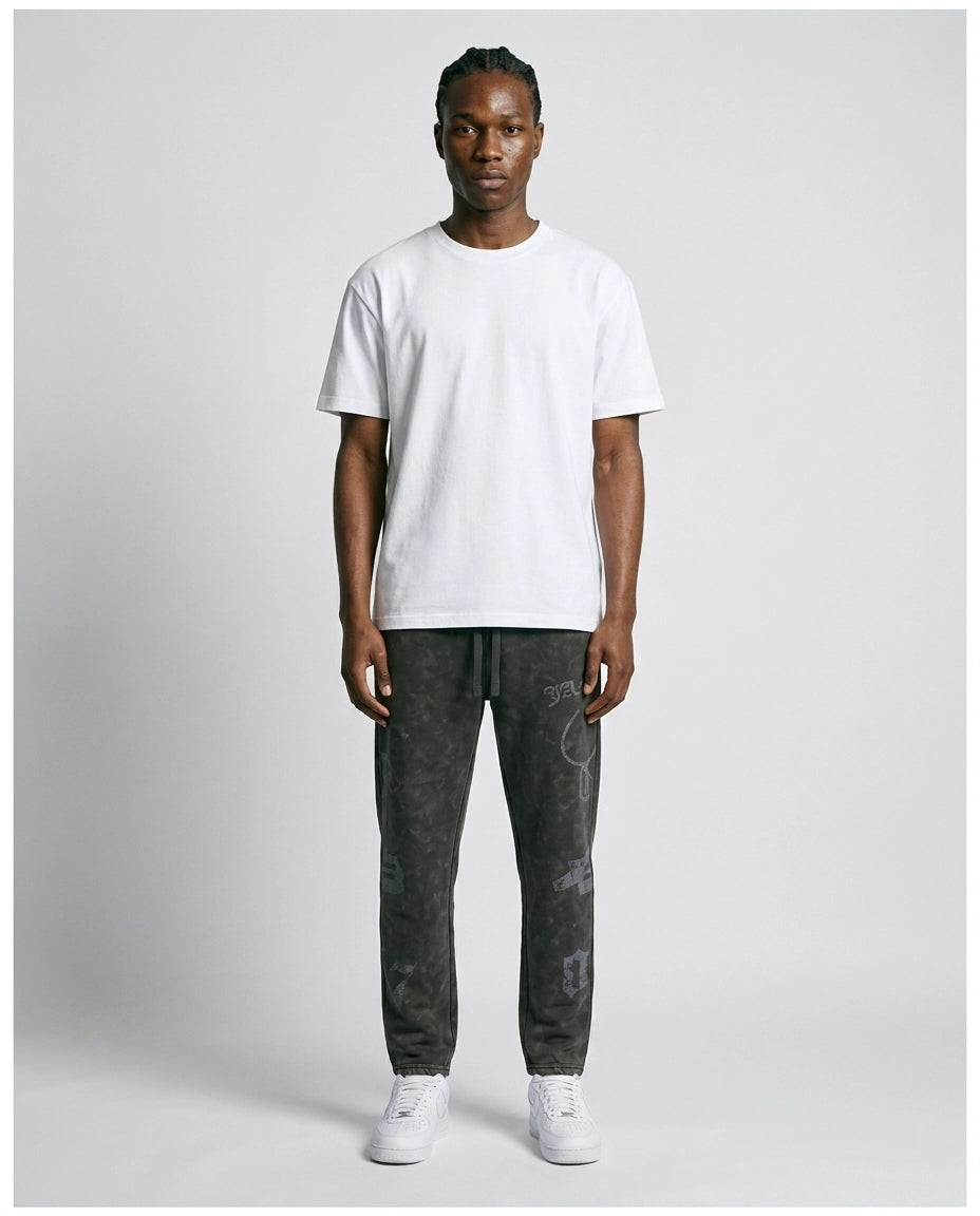 Benjart JART Regal Crest Joggers in acid navy, front view