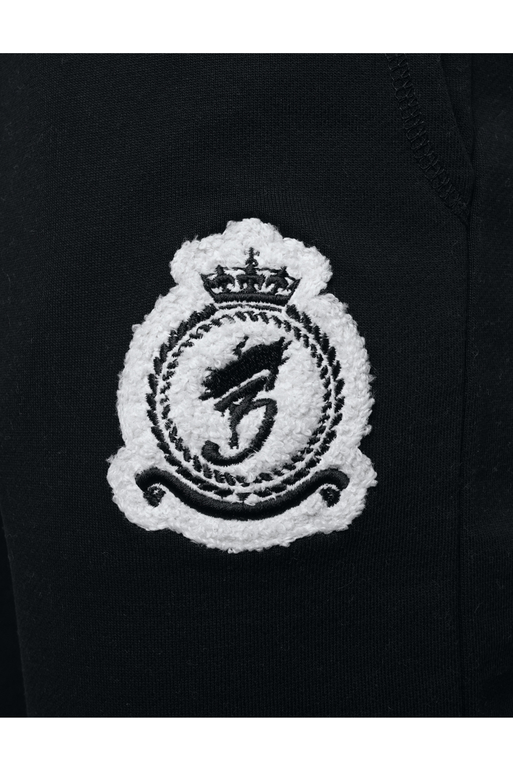 Chenille Badge Joggers - Black