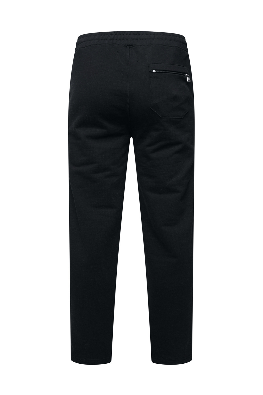 Benjart Chenille Badge Joggers in black, side view
