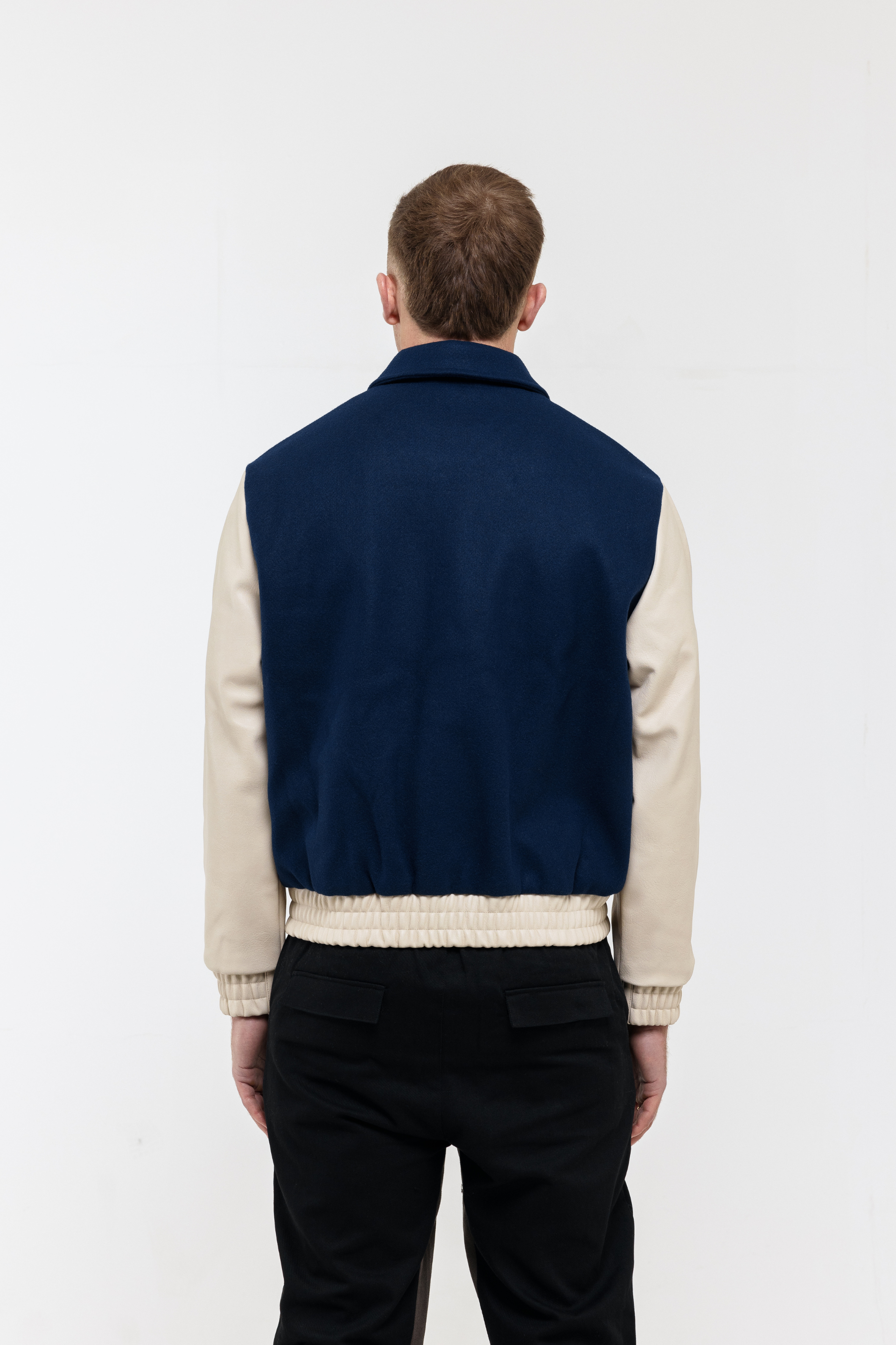 The Classic Varsity Jacket - Navy/ Cream