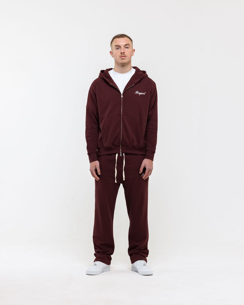 Signature Zip Hood - Burgandy