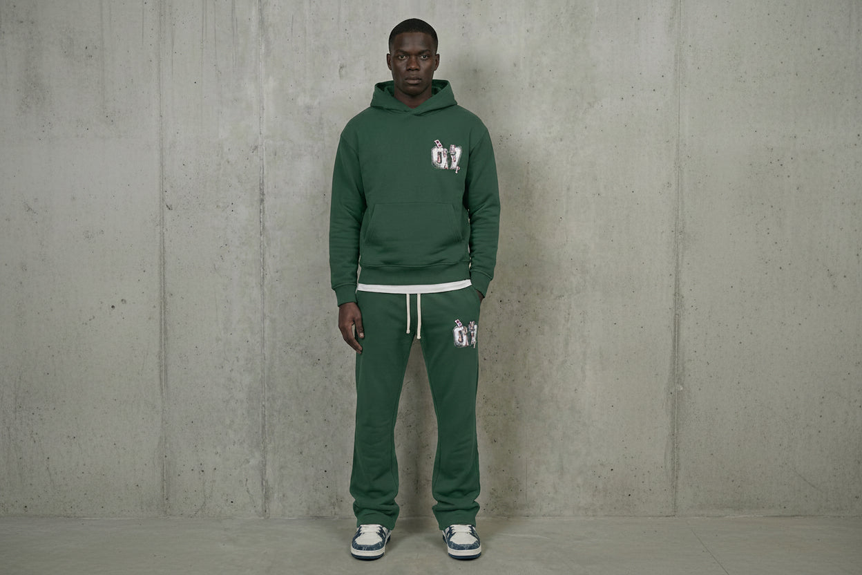 Benjart Scatter Hood in green, front view