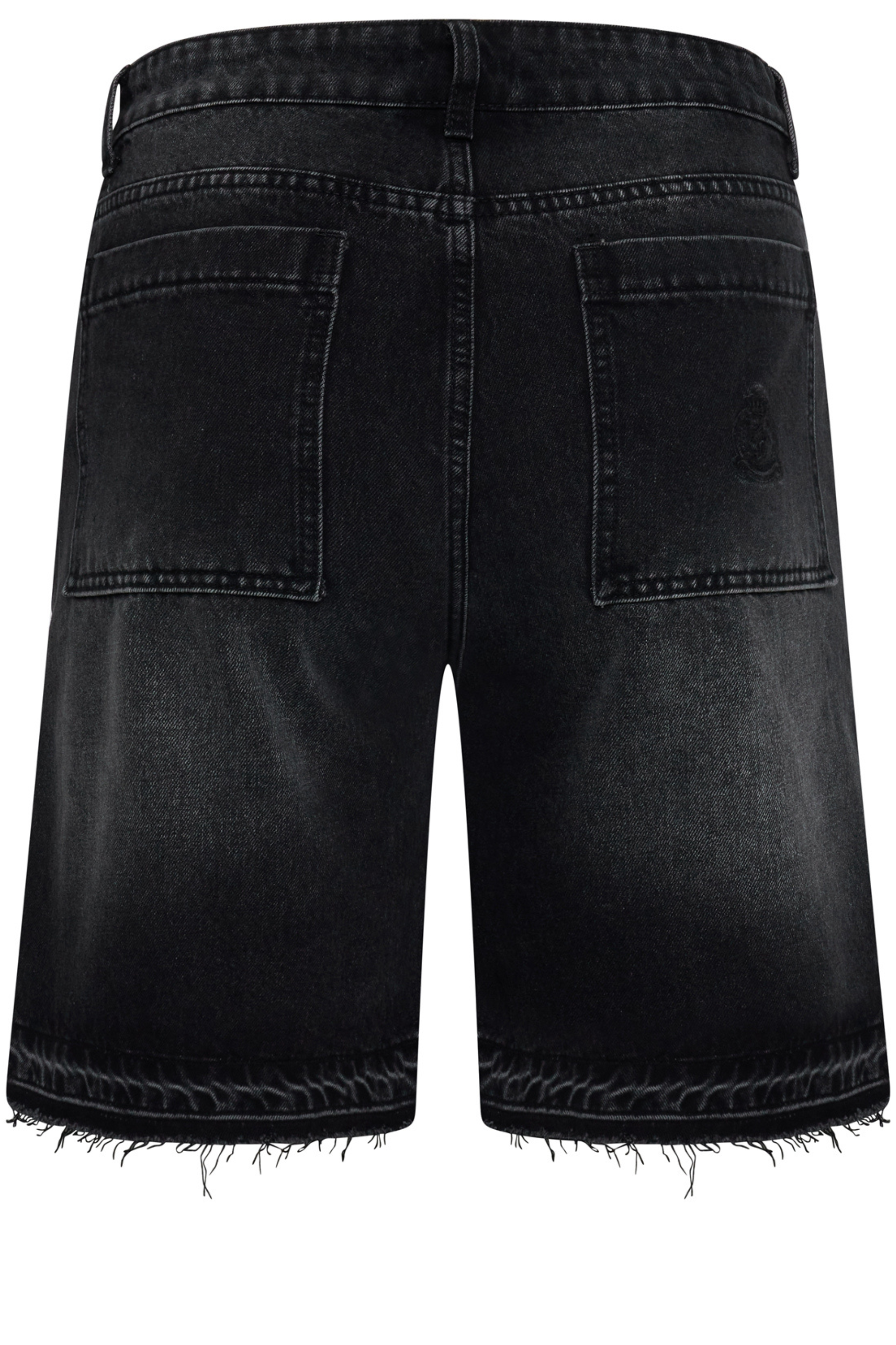 Benjart Black Stone washed Distressed Denim Shorts