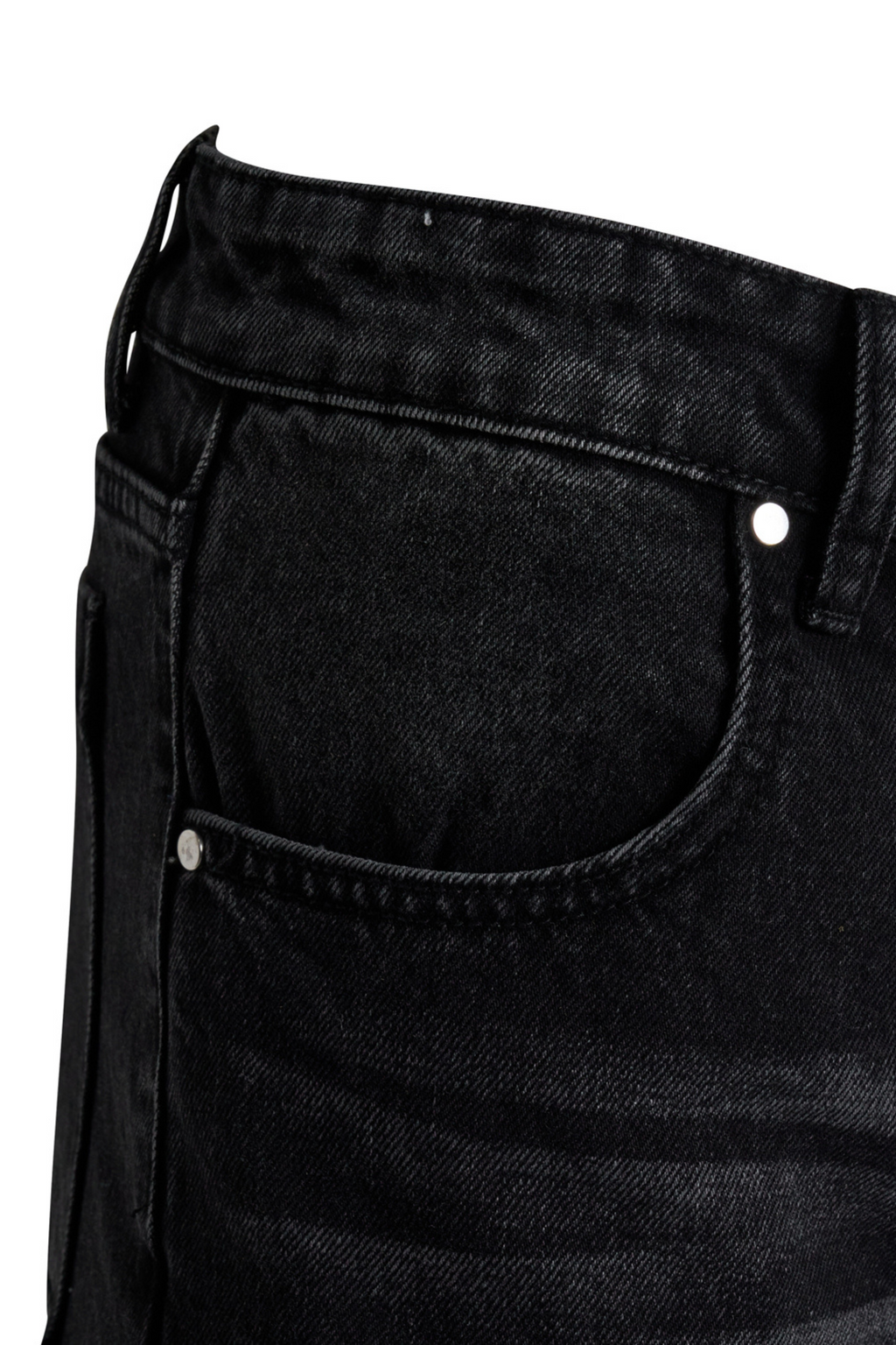 Benjart Black Stone washed Distressed Denim Shorts