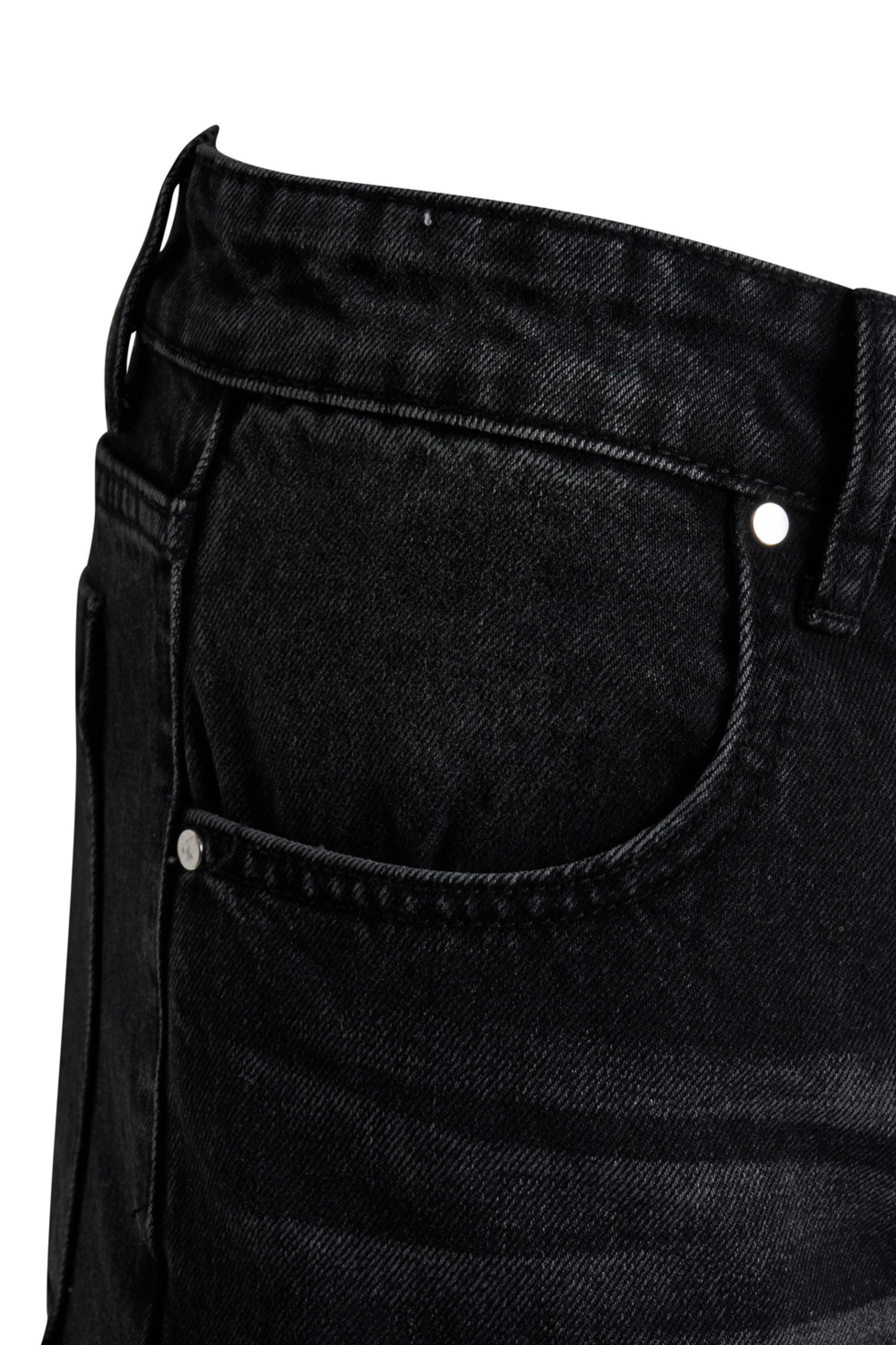 Benjart Black Stone washed Distressed Denim Shorts