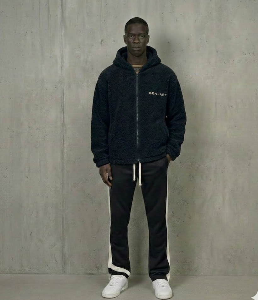 Navy Sherpa Zip Jacket