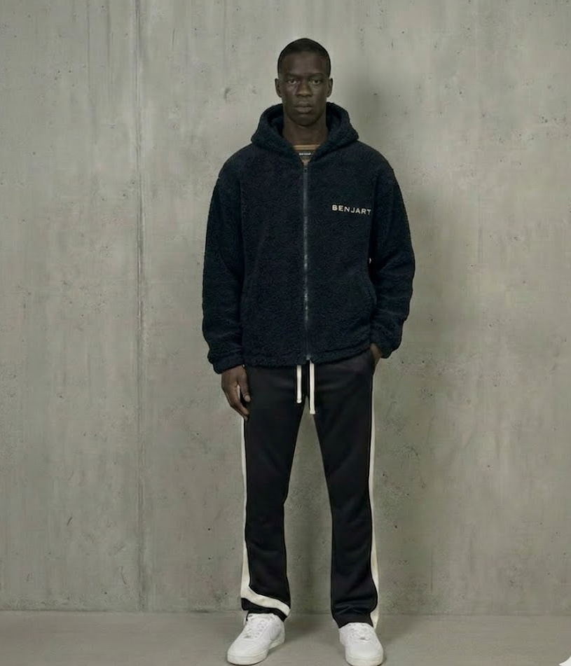 Navy Sherpa Zip Jacket