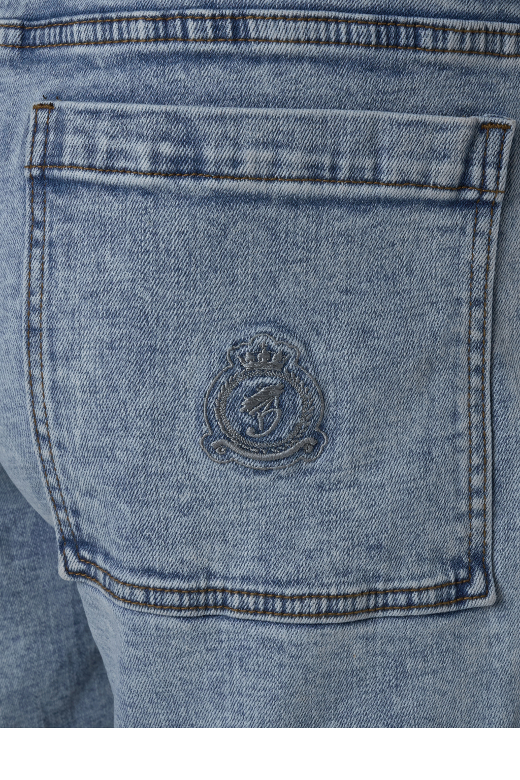 Benjart Light Blue washed  Distressed Denim Shorts