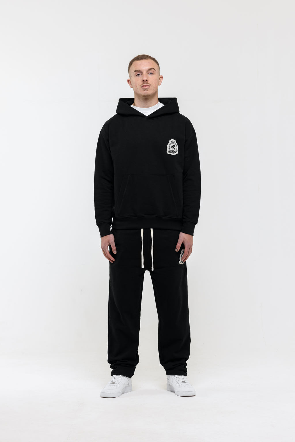 Chenille Badge Pullover - Black