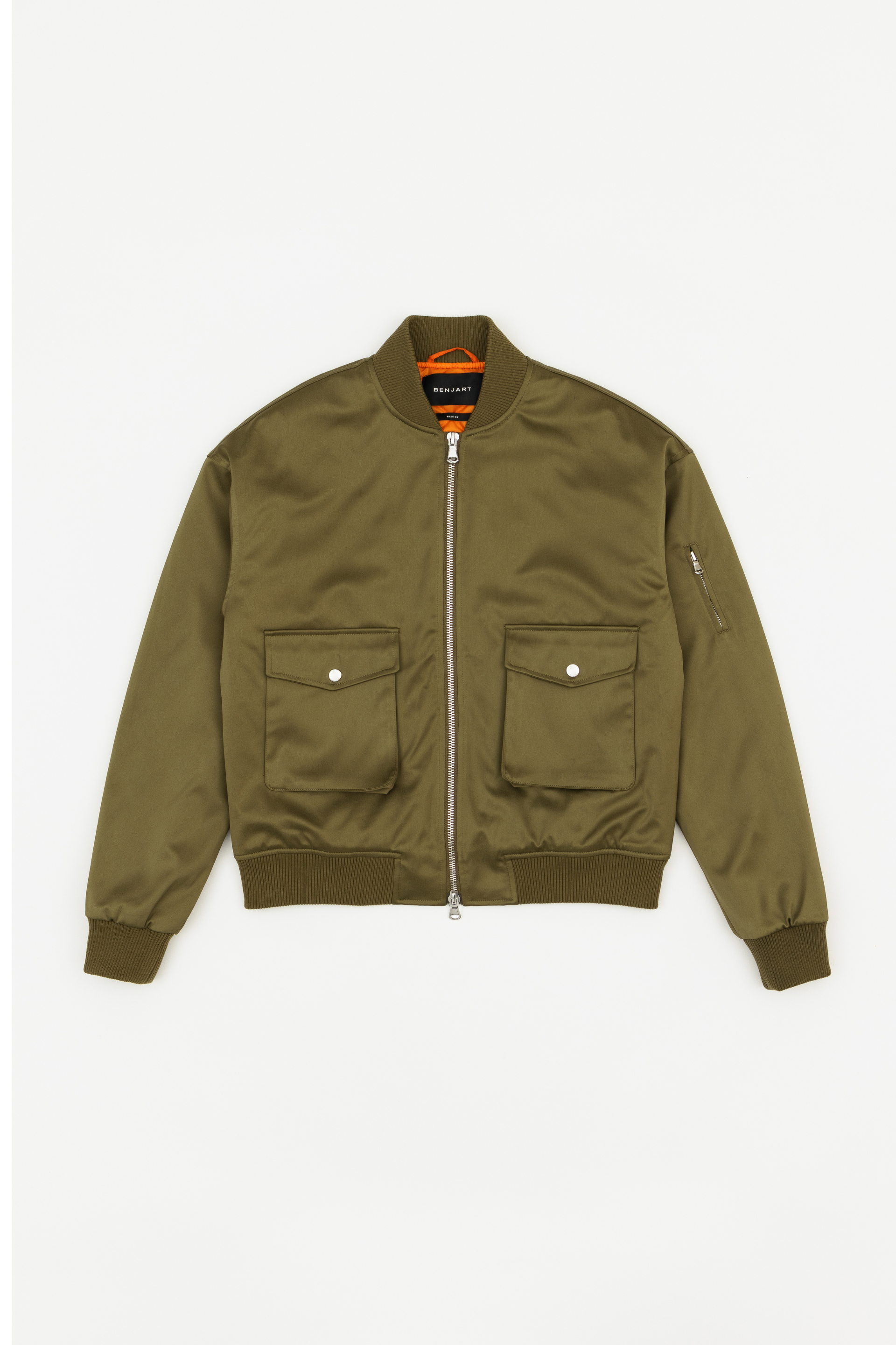 The Bomber Jacket (Satin Edition) - Khaki