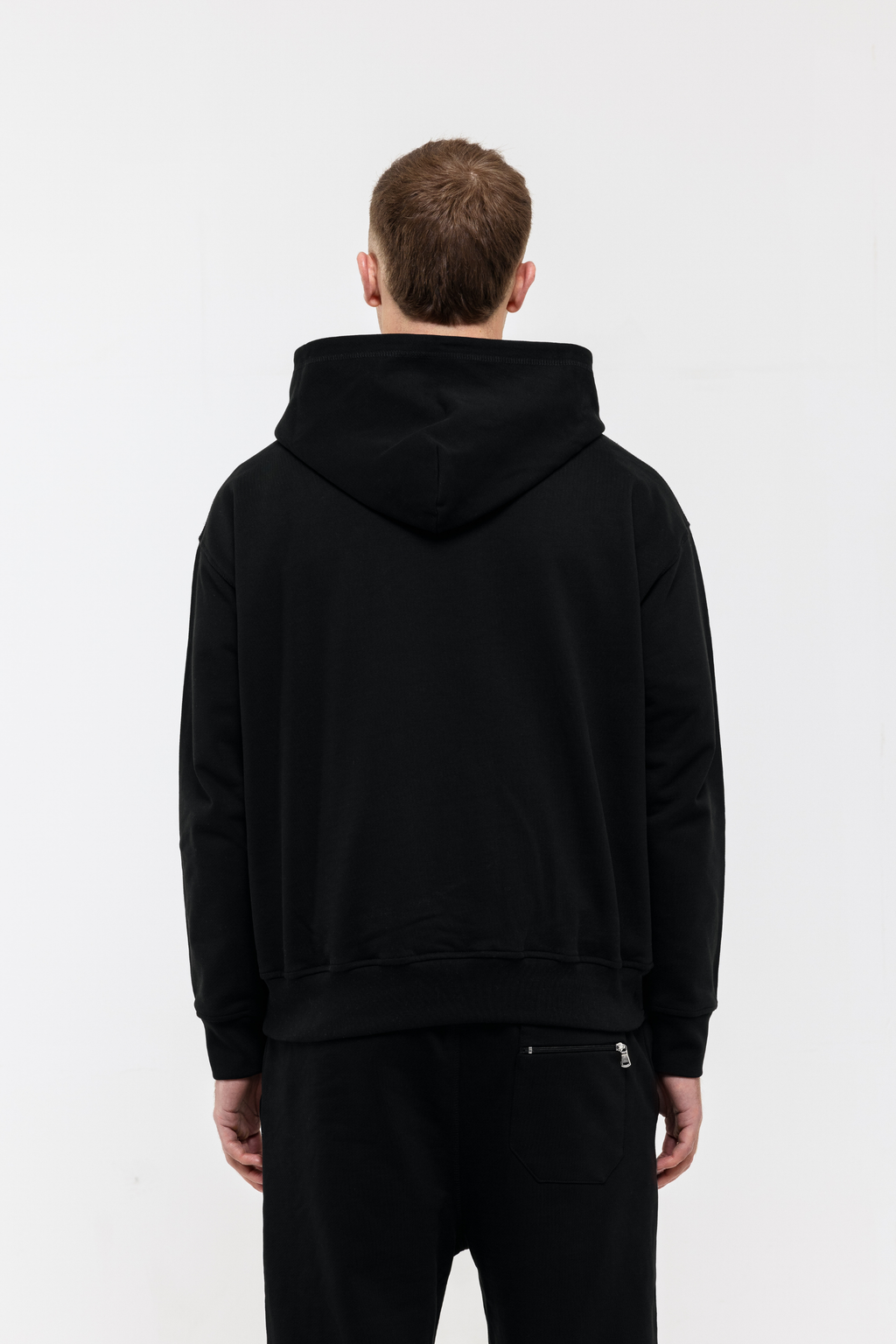 Chenille Badge Pullover - Black