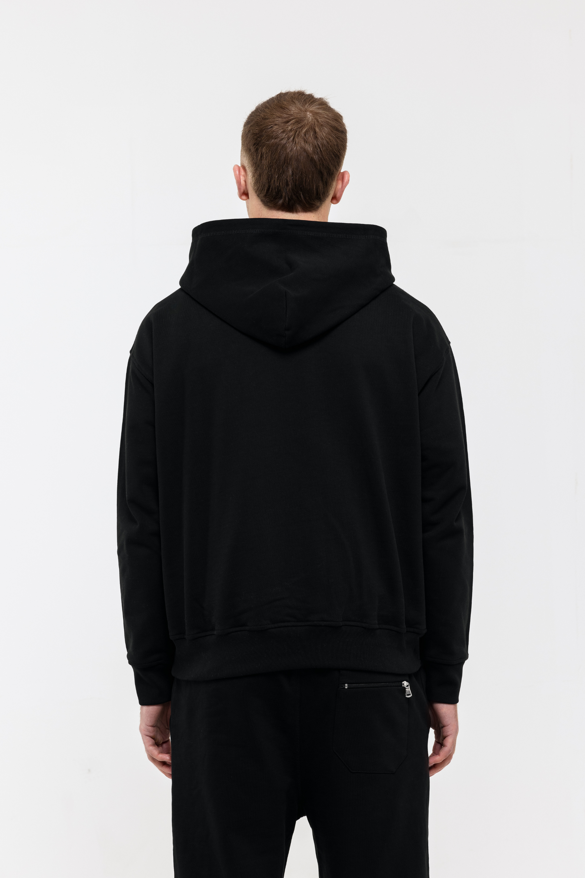 Chenille Badge Pullover - Black