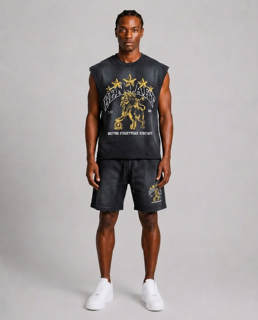 Benjart Heritage Lion Vest - Washed Black