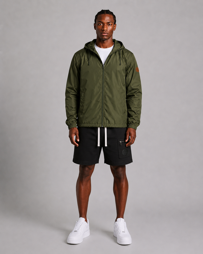 Benjart Reversible Tab Windbreaker - Khaki Green