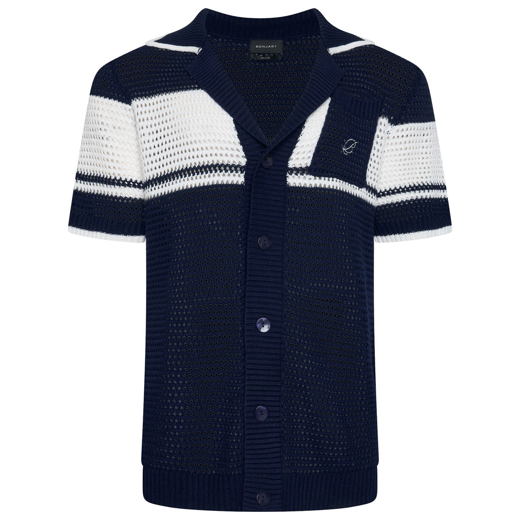 Crochet Knit Shirt - Pageant Blue