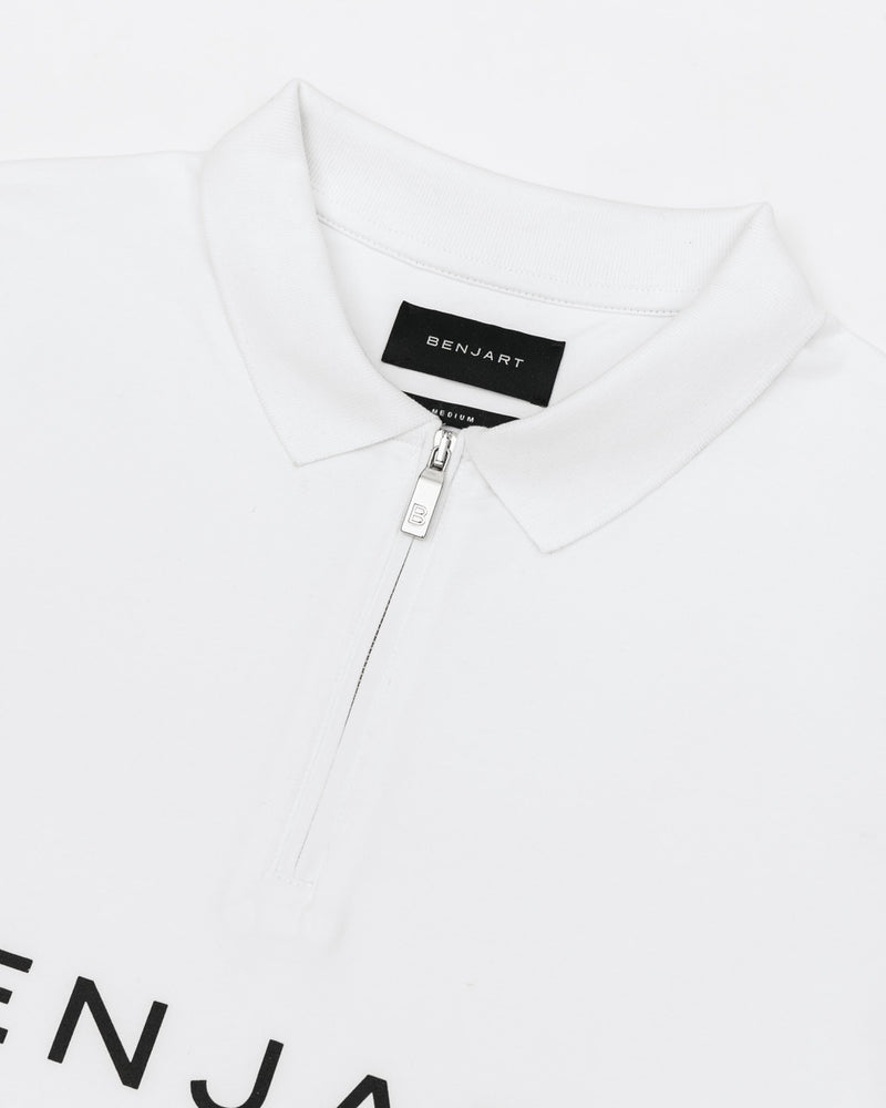 Zip Polo Shirt - White