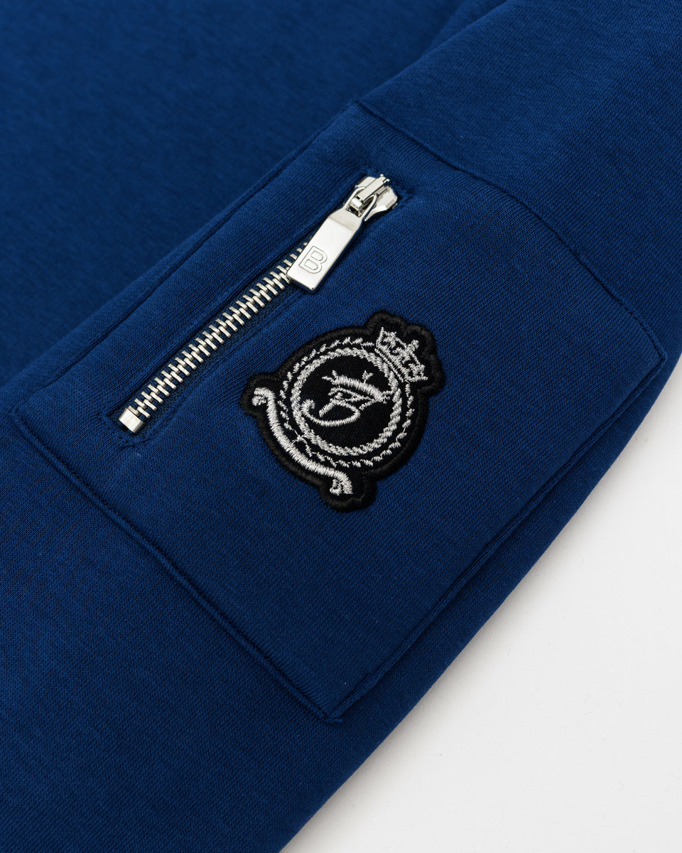 Benjart Chrome HRH Utility Sweatshirt in navy blue, badge detail
