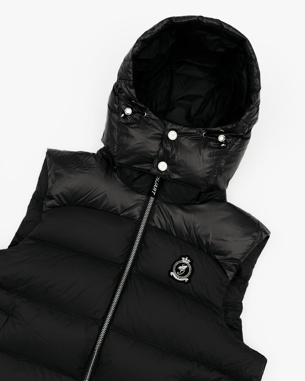 HRH Hooded Gilet - Black/Chrome