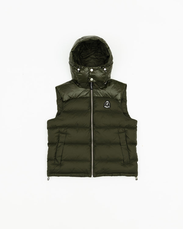 HRH Hooded Gilet - Khaki/Chrome