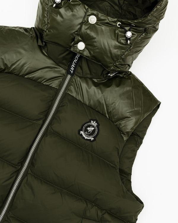 HRH Hooded Gilet - Khaki/Chrome