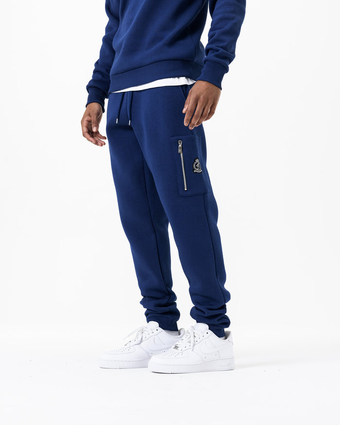 Benjart Chrome HRH Utility Joggers in navy blue, front view