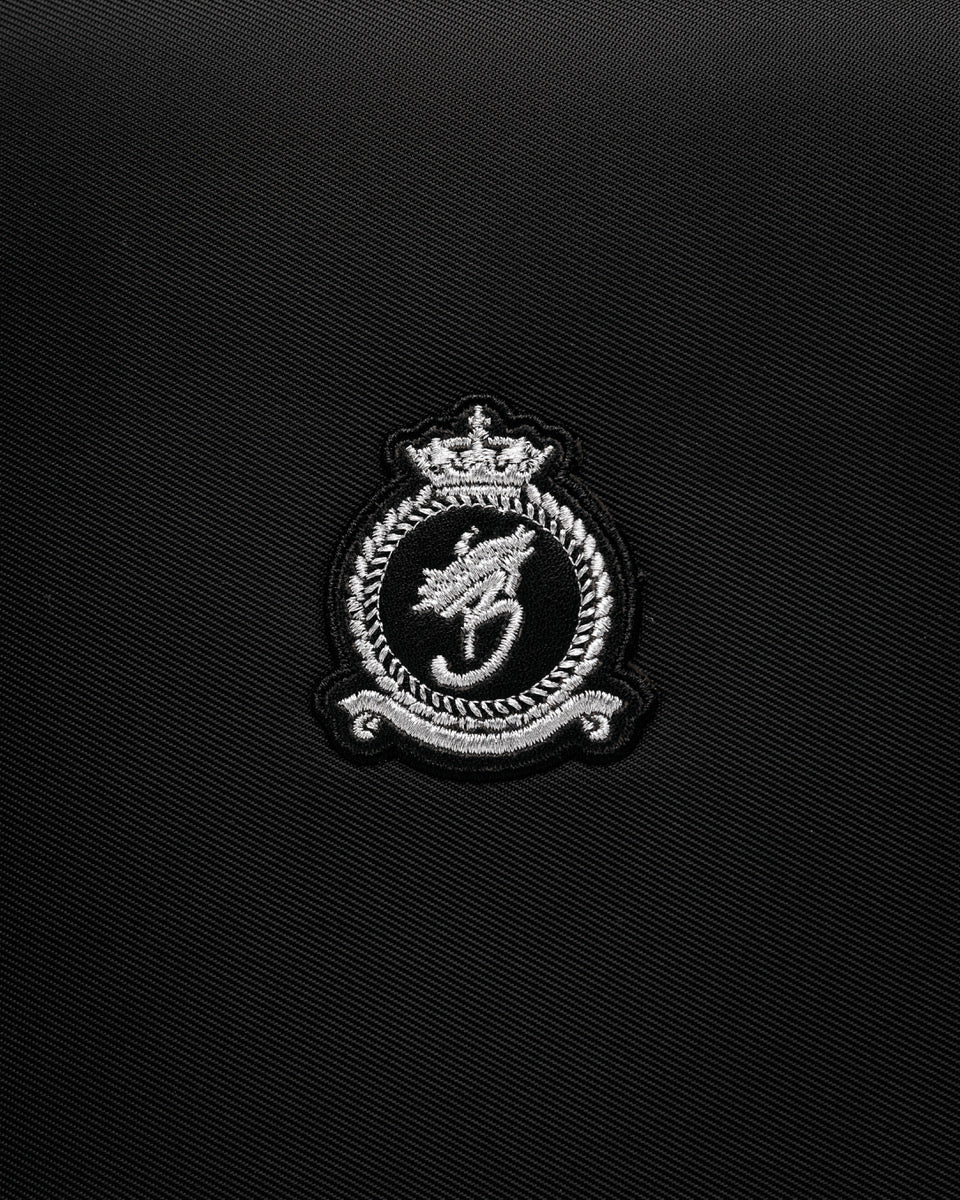 Nylon Messenger Flap Bag - Black