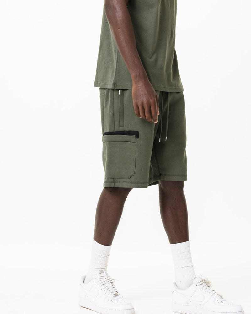 HRH Utility Pocket Shorts - Khaki Green