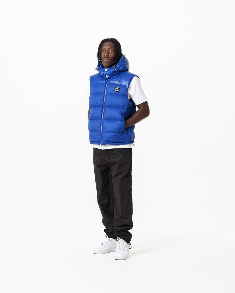 HRH Hooded Gilet - Blue/Chrome