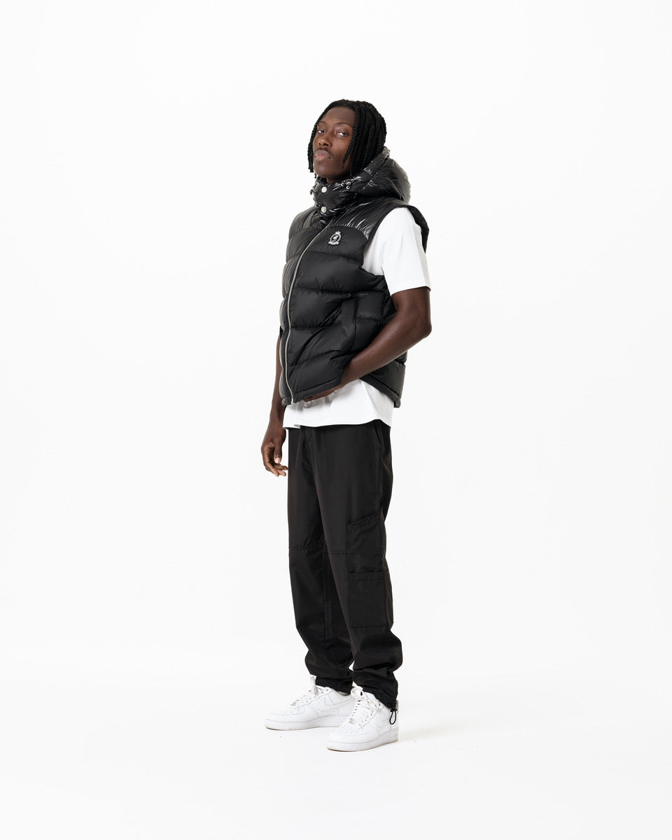 HRH Hooded Gilet - Black/Chrome