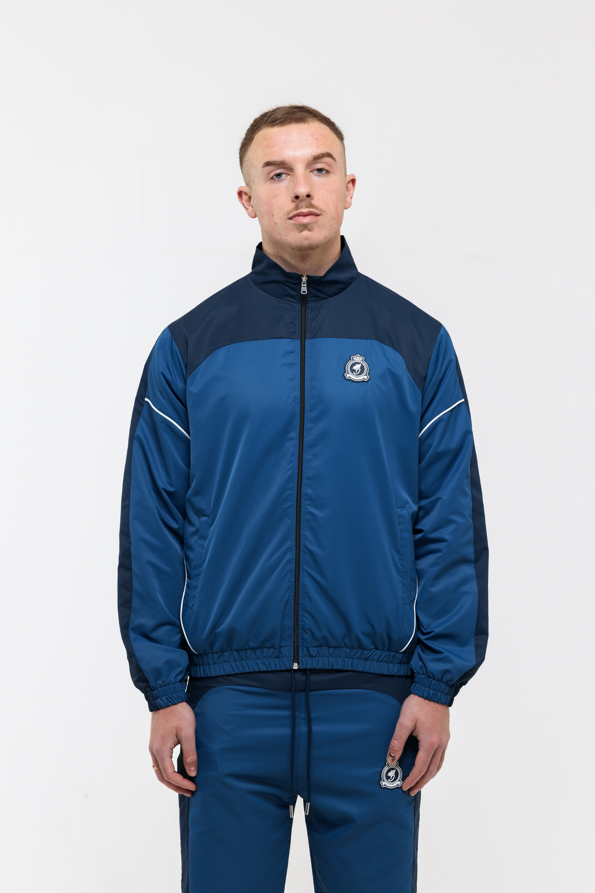 Rubber Stamped HRH Jacket - Navy Blue