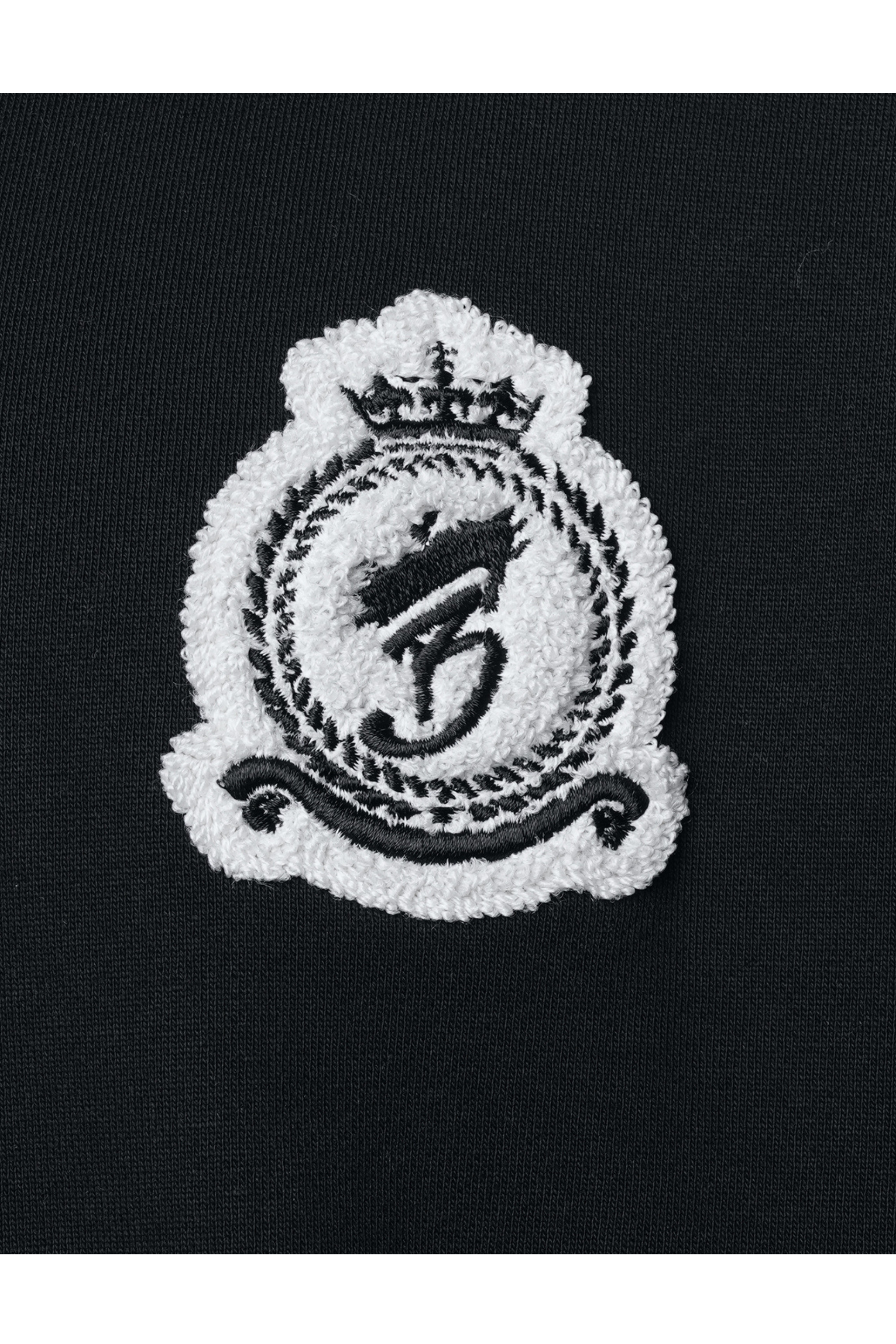 Chenille Badge Pullover - Black