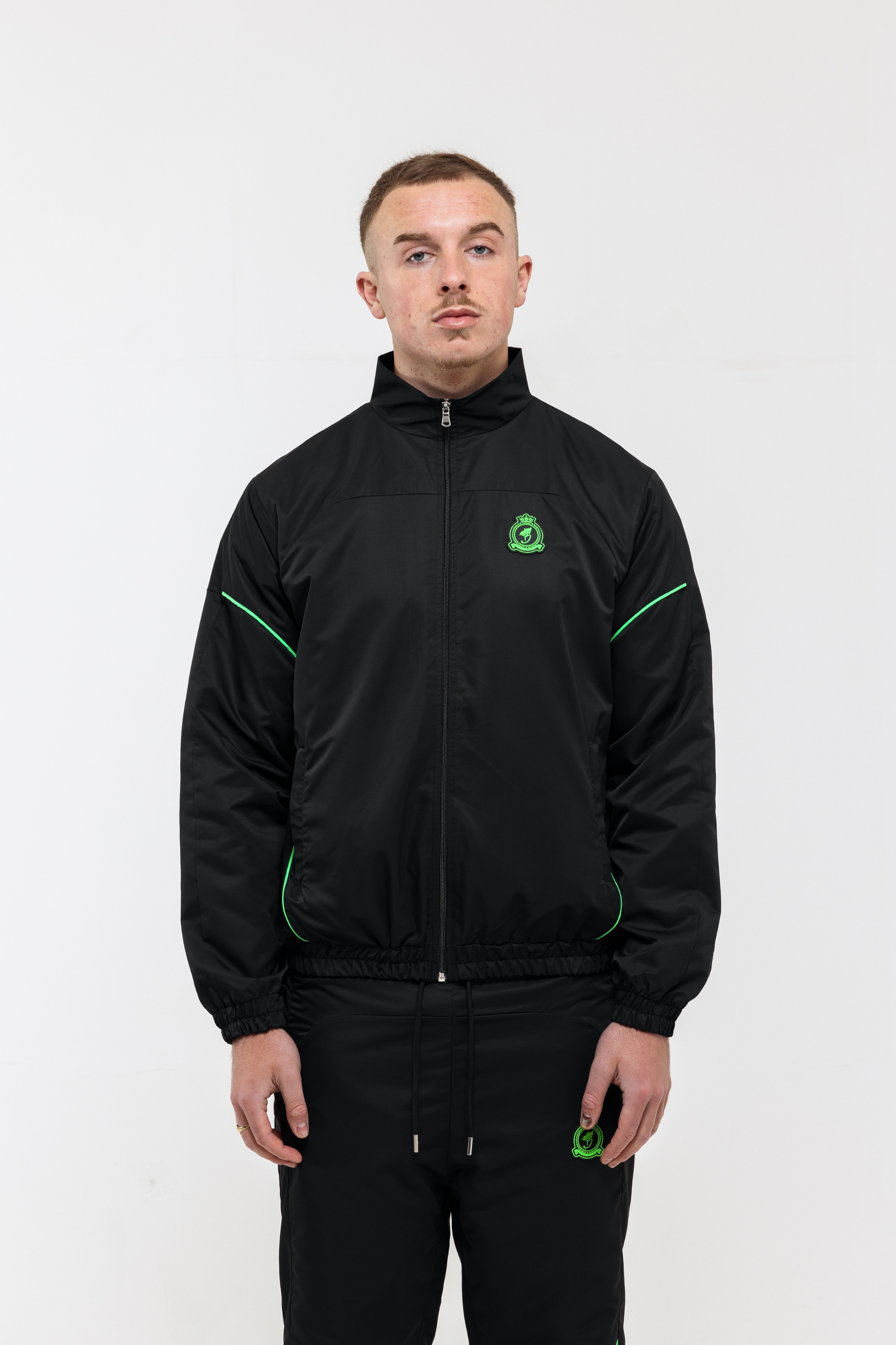 Rubber Stamped HRH Jacket - Black/Green