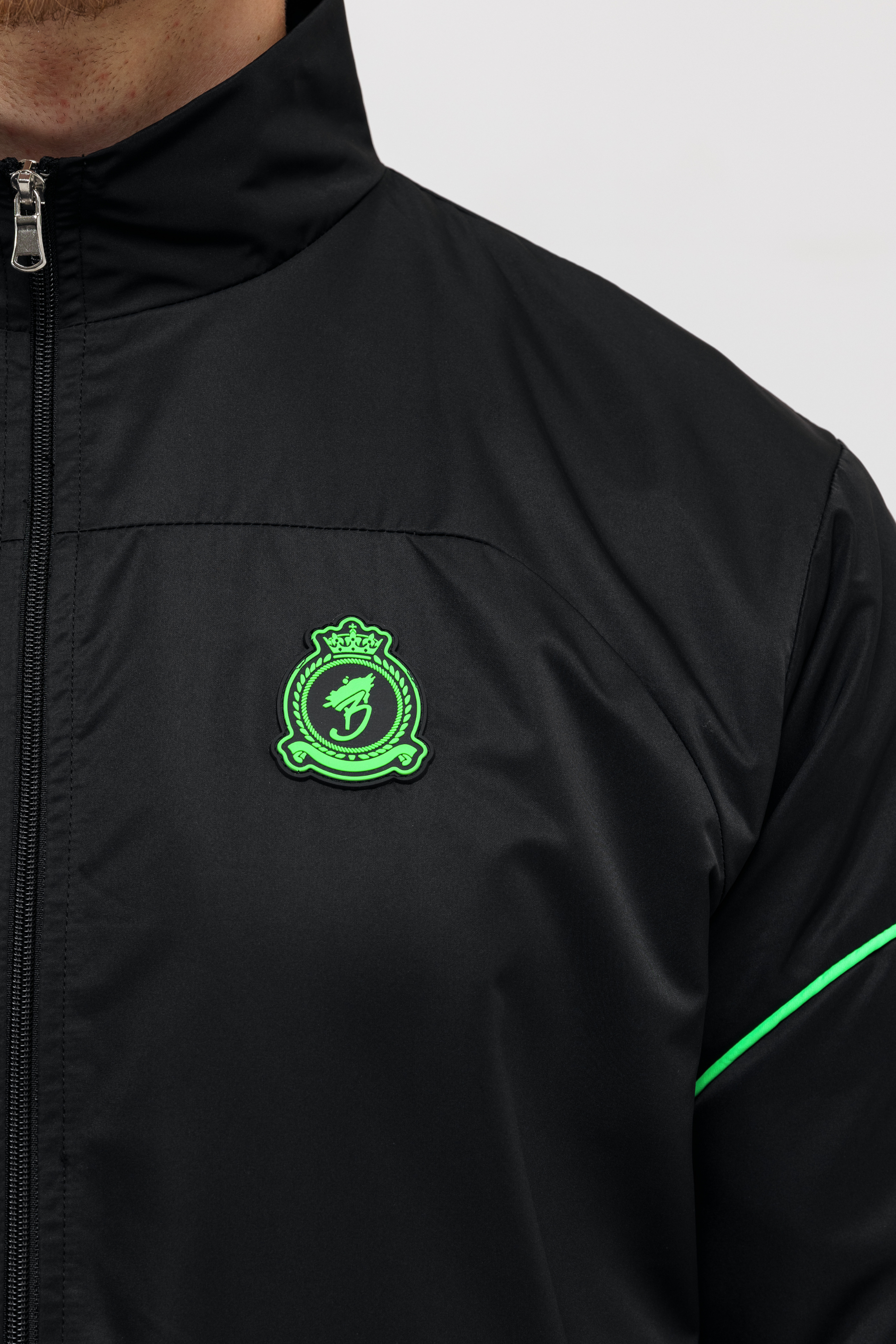 Rubber Stamped HRH Jacket - Black/Green