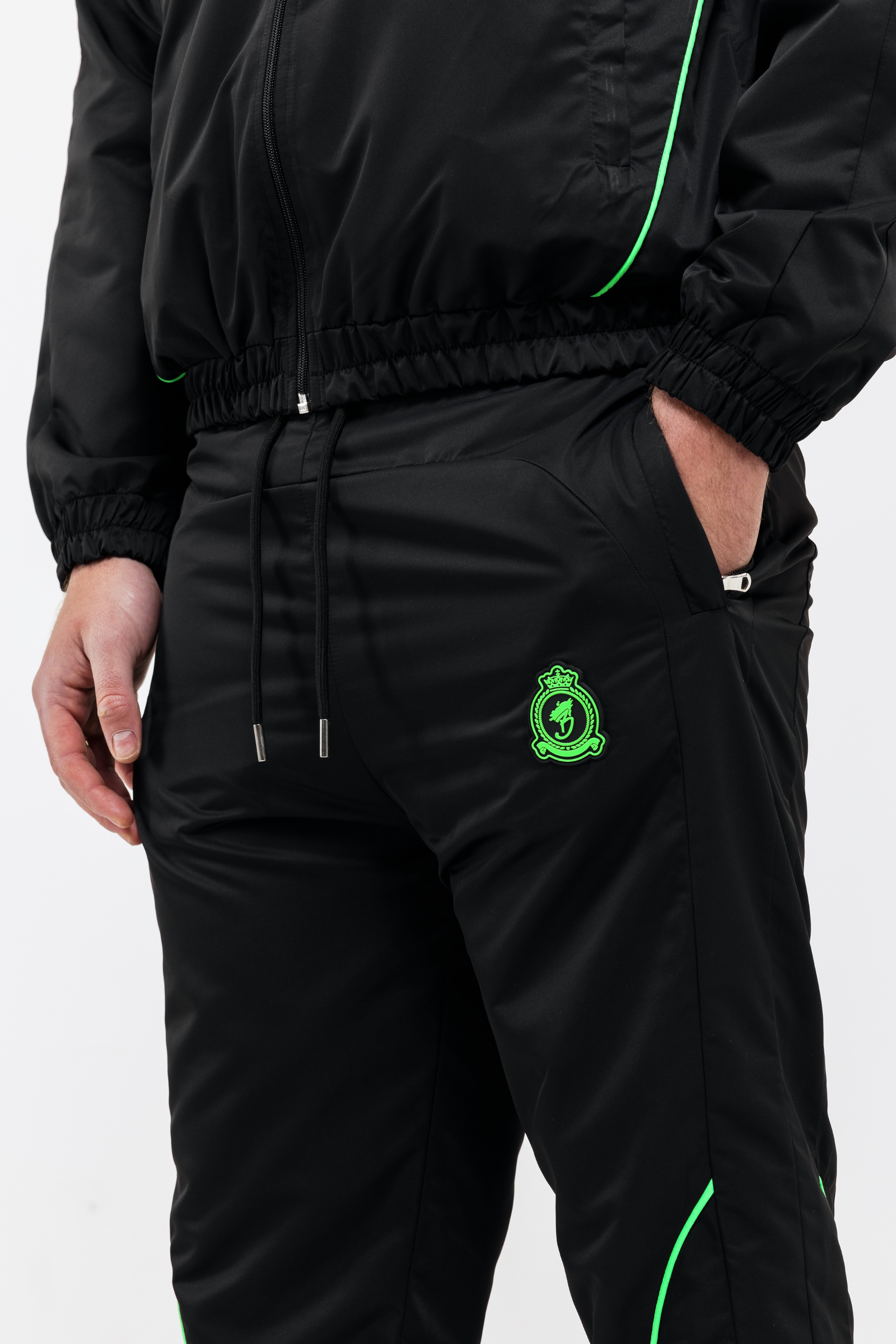 Rubber Stamped HRH Jogger - Black/ Green