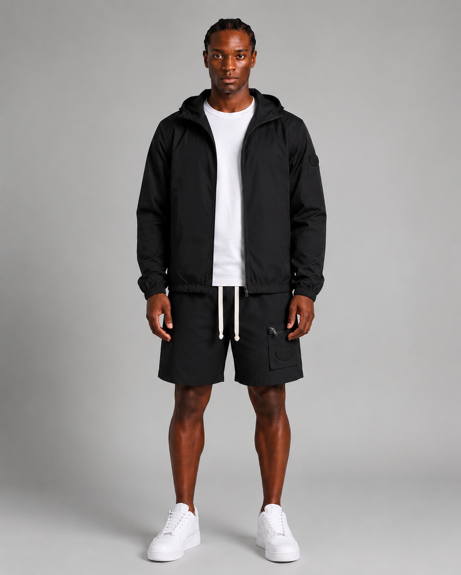 Benjart Reversible Tab Windbreaker - Black