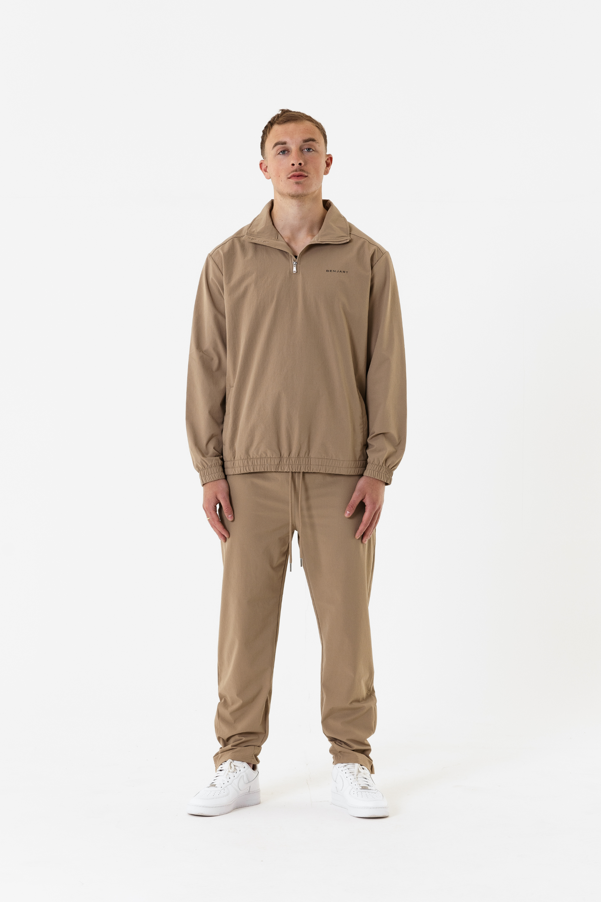 Benjart Nylon Quarter Zip - Sand