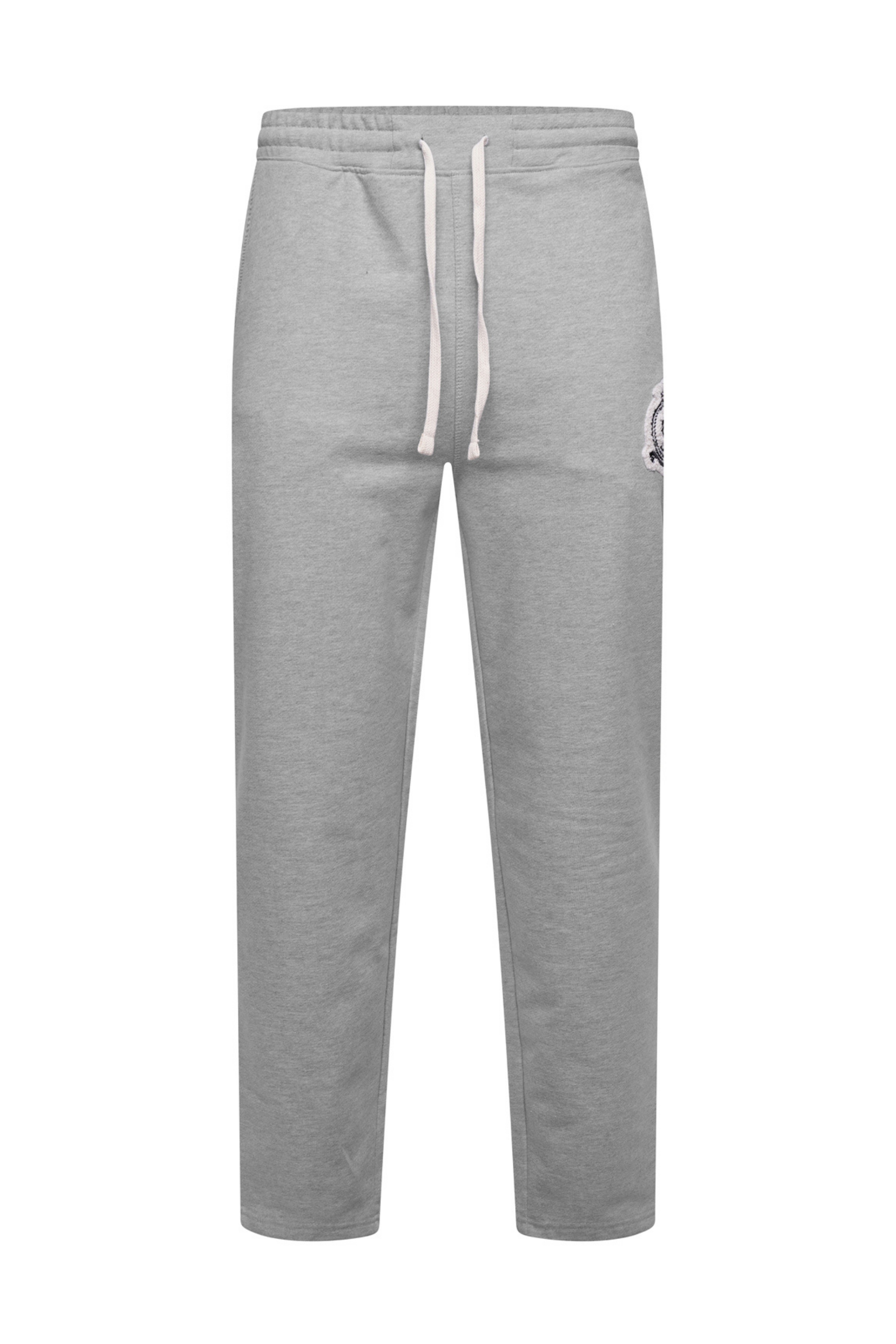 Chenille Badge Joggers - Melange Grey