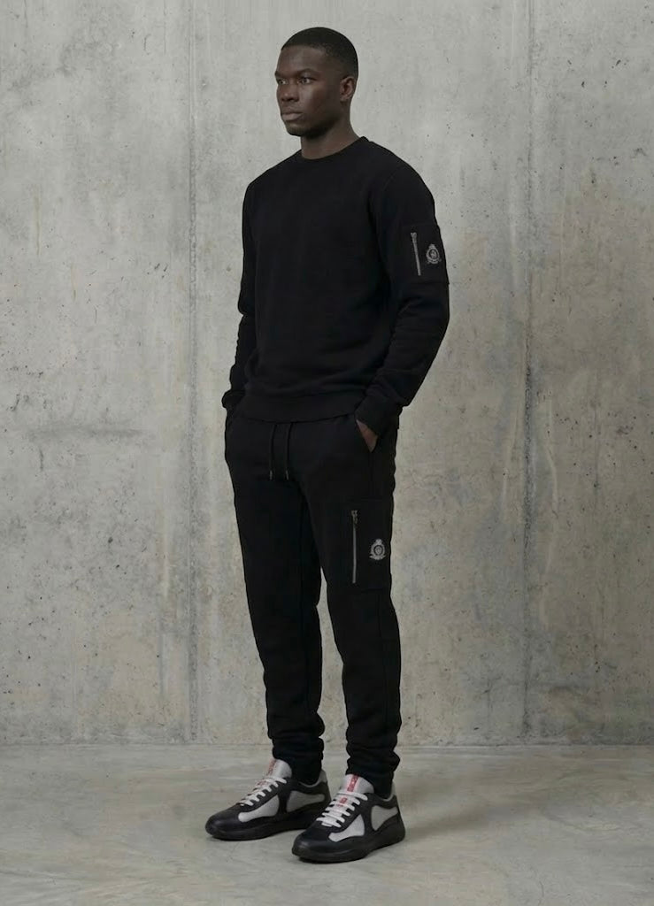 Benjart Chrome HRH Utility Sweatshirt in black, back view