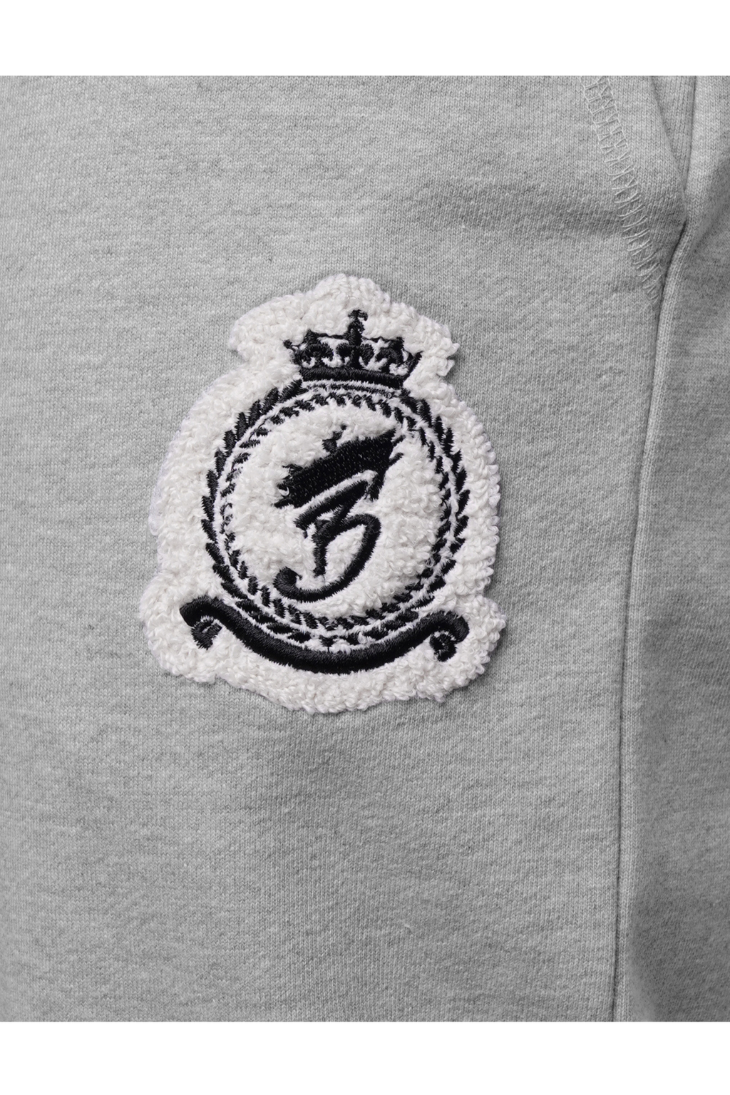 Chenille Badge Joggers - Melange Grey