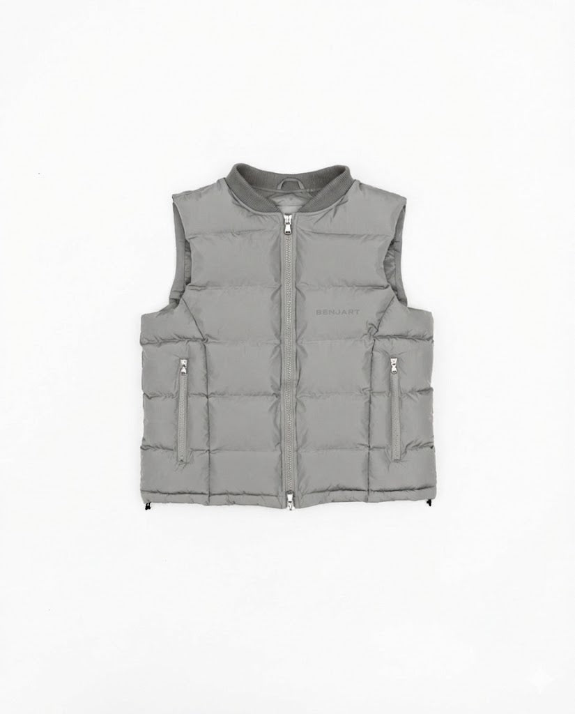 Benjart Cartier Tactical Gilet in grey, back view